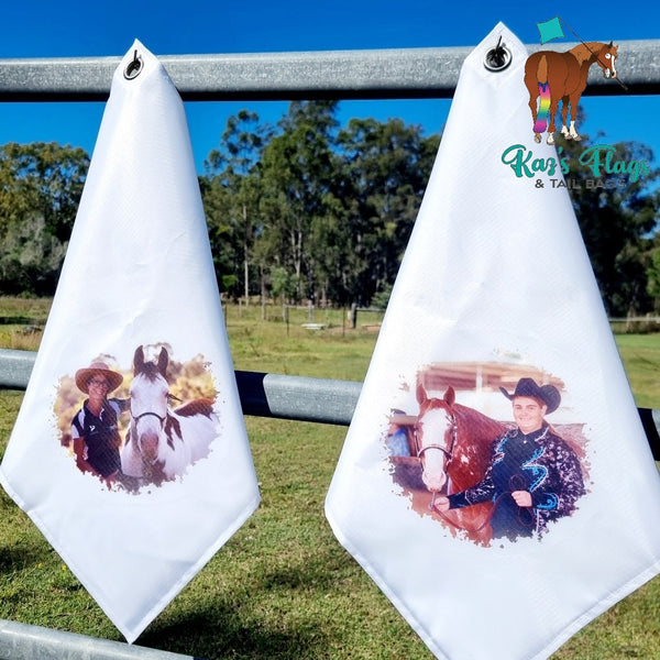 Custom picture photo horsemanship flags