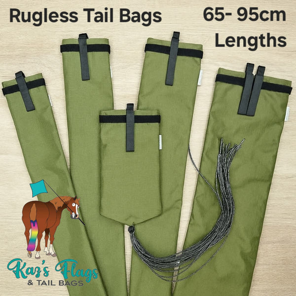 Khaki Rugless Equine Tail Bag custom made to order for horses