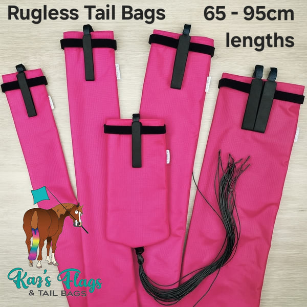Rugless Tail Bag Range in Pink from Kaz's Flags and Tail Bags