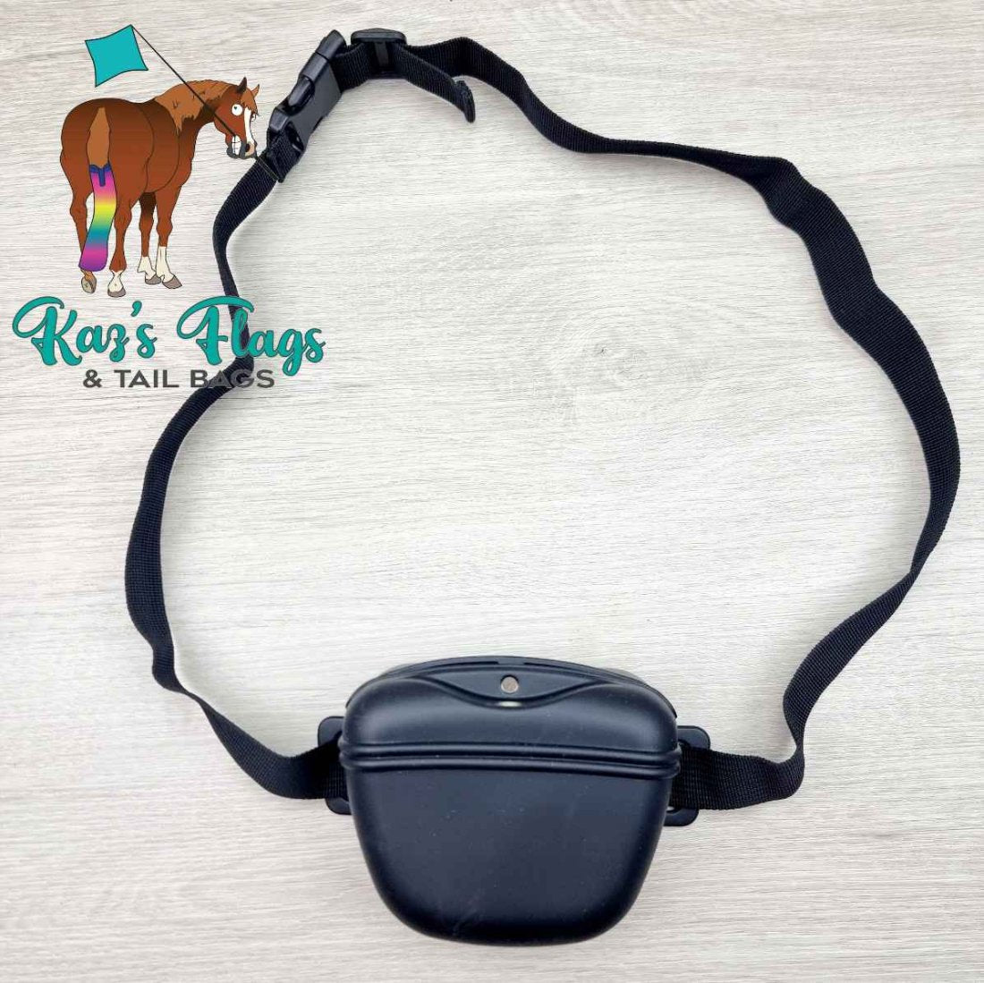Black treat pouch with belt