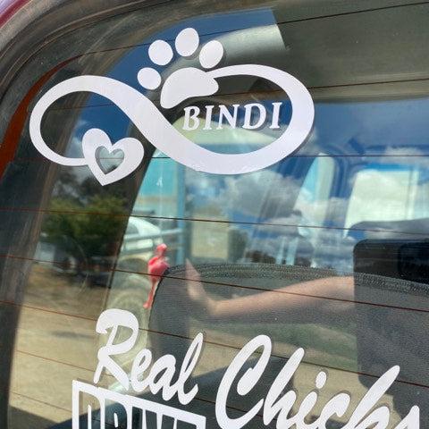 Dog sticker on ute