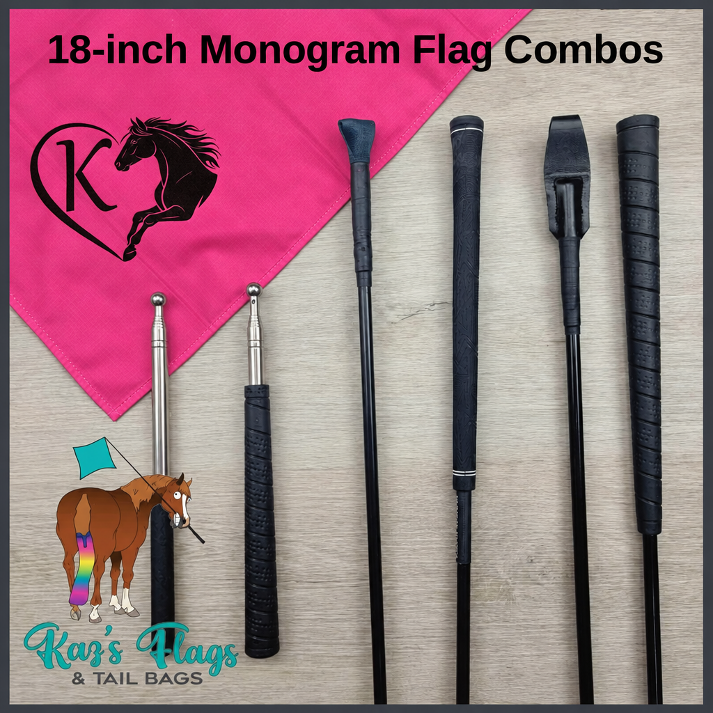 18-inch monogram flag combo photo with the flag matched to the sample pink