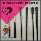 18-inch monogram flag combo photo with the flag matched to the sample pink