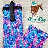 Funky Feather print on a basic tail bag