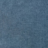 A close-up texture shot of a blue woven fabric, showing a detailed linen-like weave pattern.
