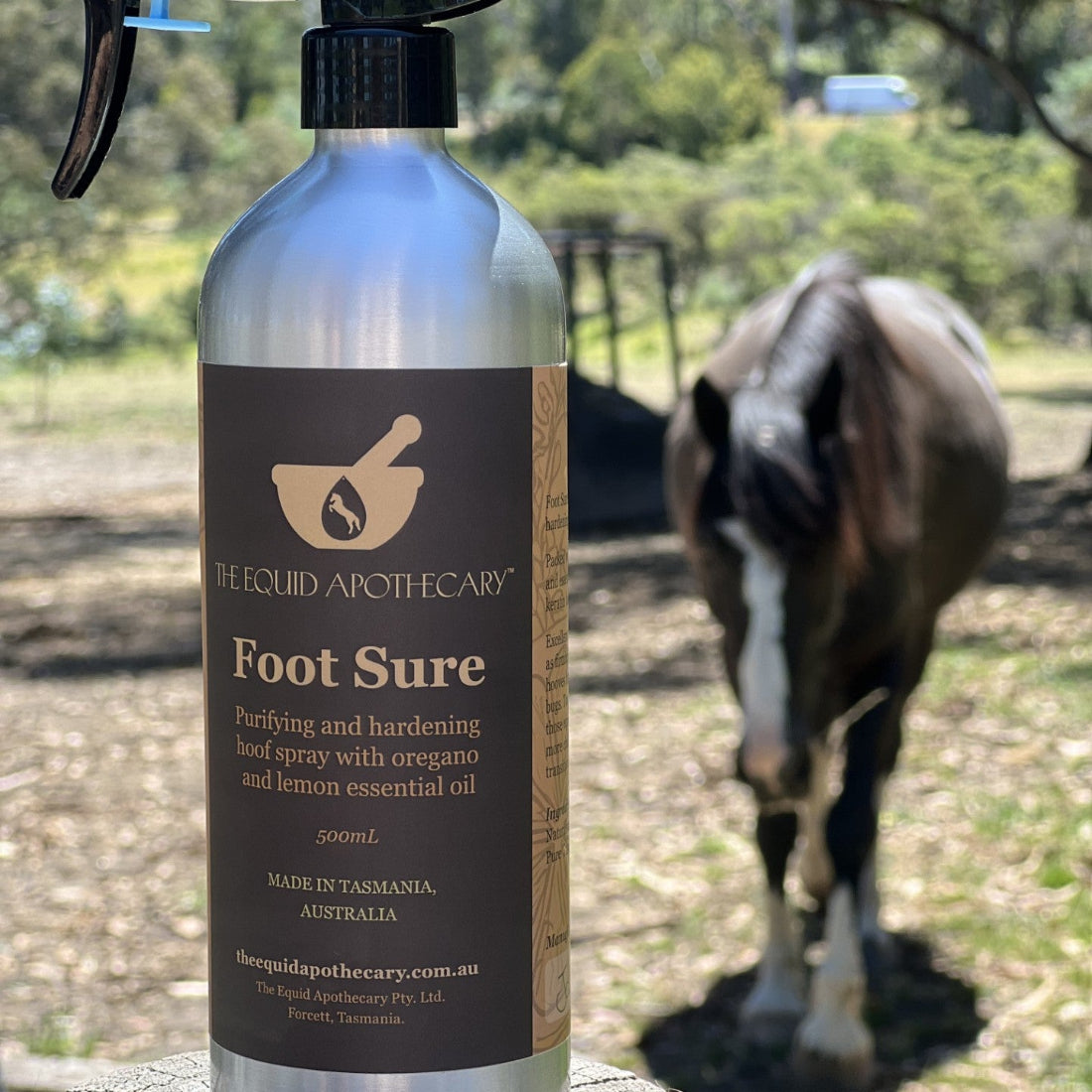 Foot Sure Hoof Spray by The Equid Apothecary sold by Kaz's Flags and Tail Bags