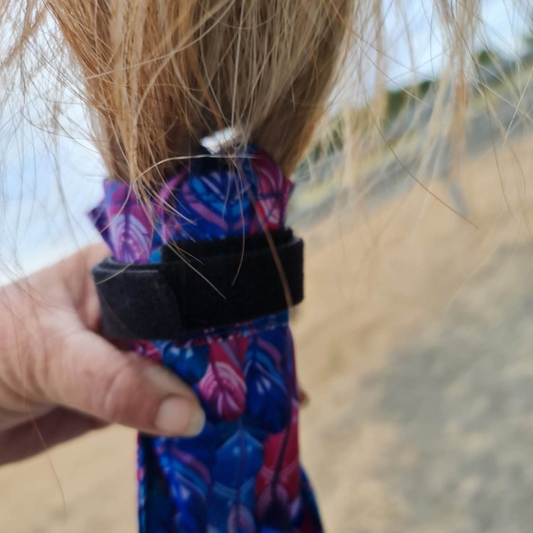 Close up of wraparound hook and loop