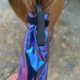 Close up of Holographic Tail Bag on Horses tail
