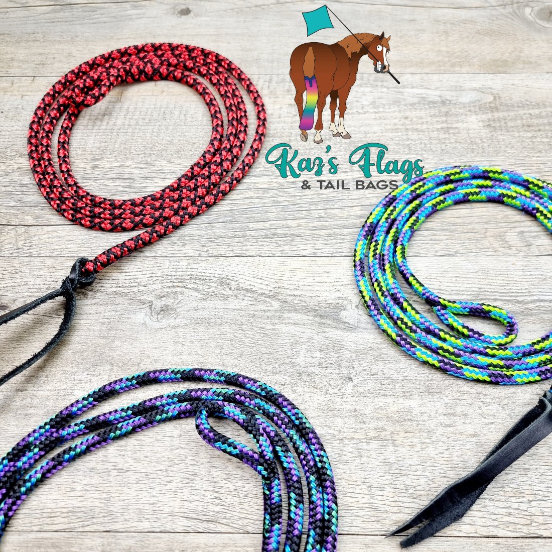Blue String Training Natural Horsemanship 5' Training String - Kaz's Flags and Tail Bags