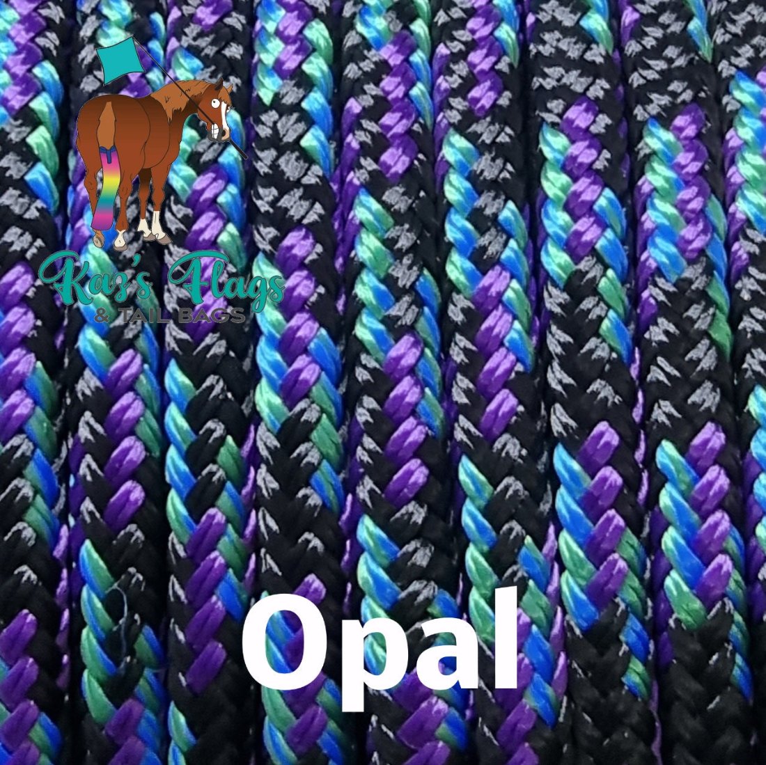 Blue String Training Natural Horsemanship 5' Training String - Kaz's Flags and Tail Bags