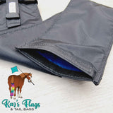 bottom opening tail bag with velcro