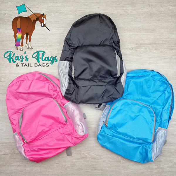 Foldable backpack horses