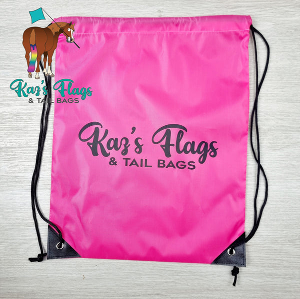 Pink bag for feed for horses