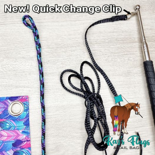 Quick change clip on the pocket lunge whip