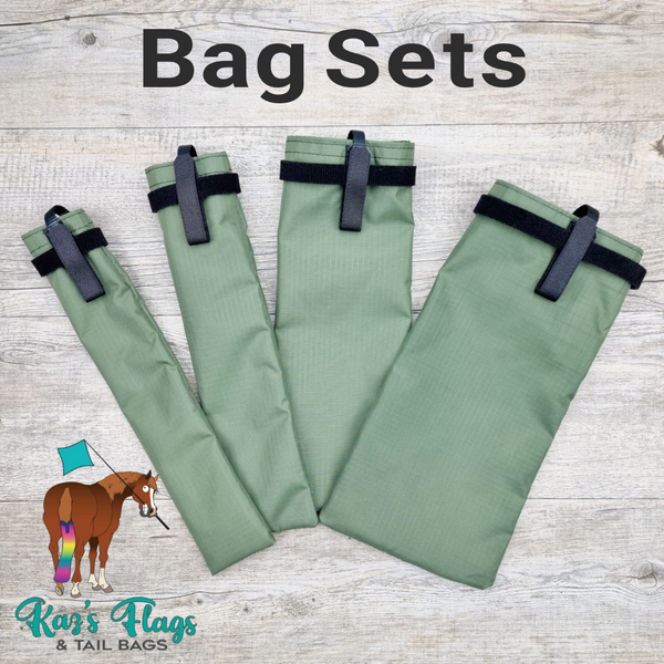 Custom made mane bags in Khaki Green