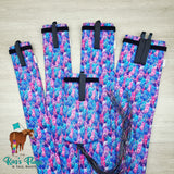 Kaz's Flags and Tail Bags Equine Tail Bags in pattern material Funky feathers