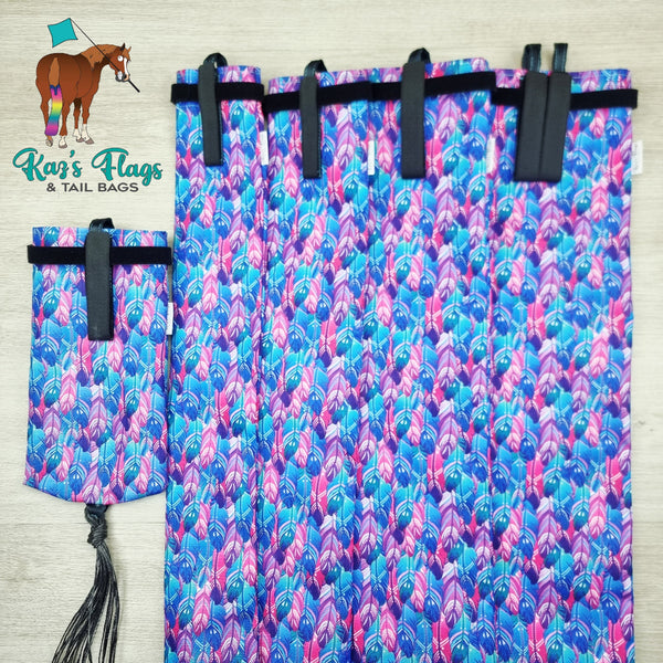 Patter Range of Horse Tail Bags in Funky Feathers