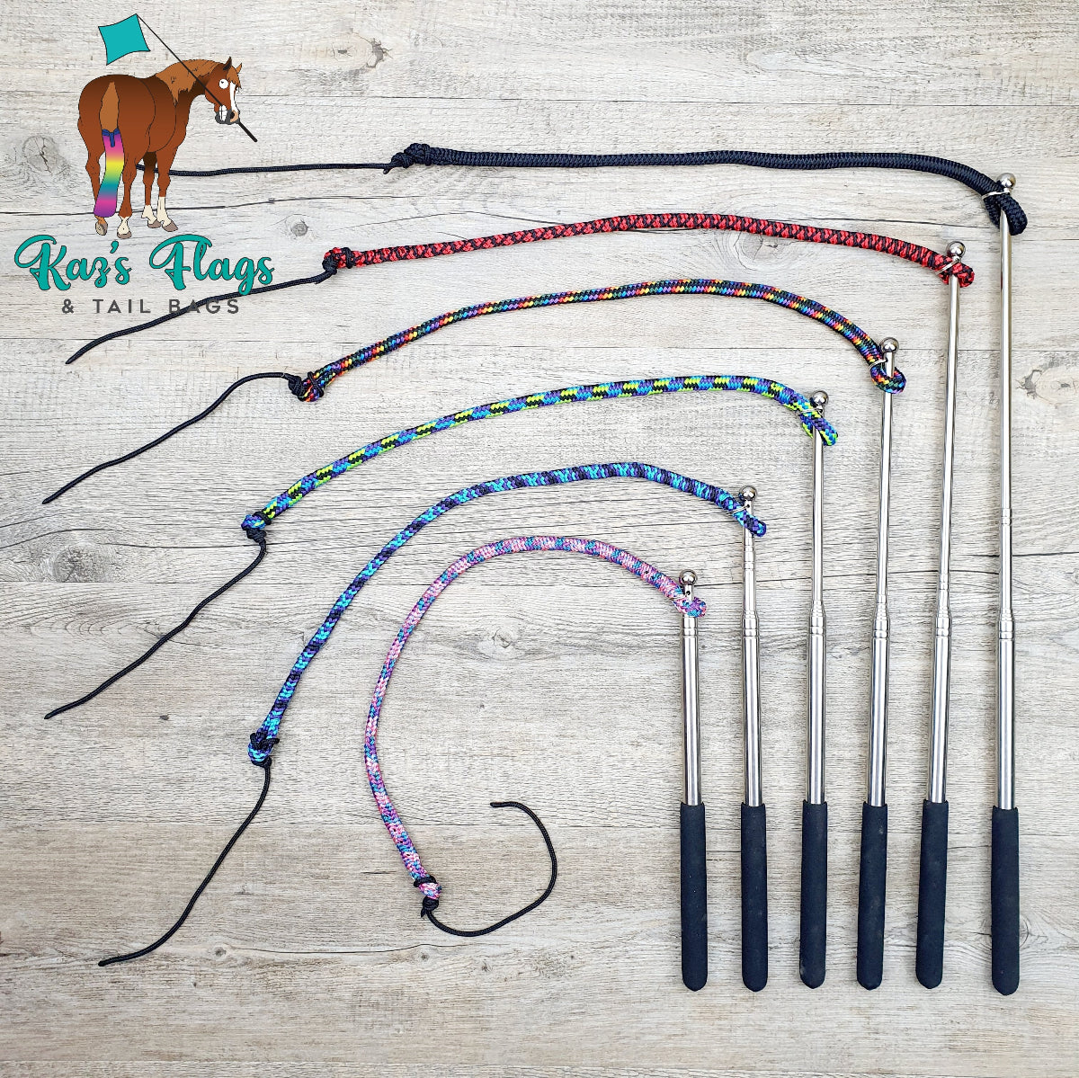 Pocket Liberty Whips in various rope colours