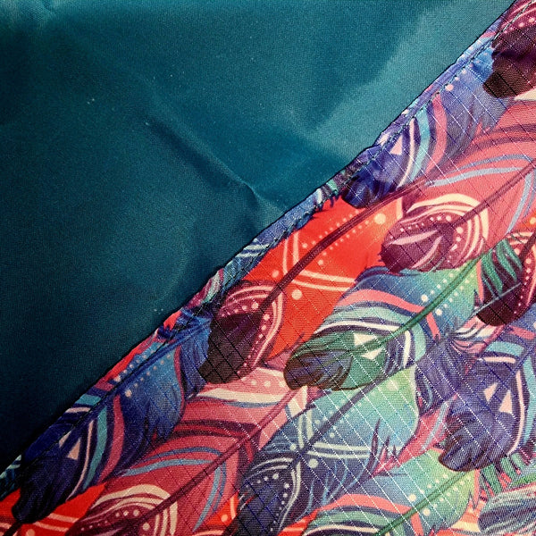 Pro Teal and funky feathers fusion flag