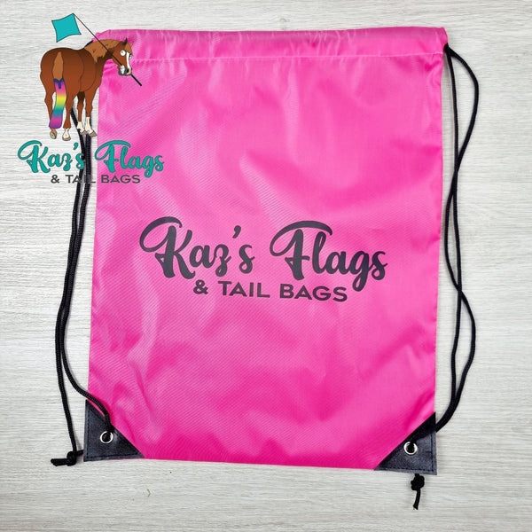 Pink bag for feed for horses