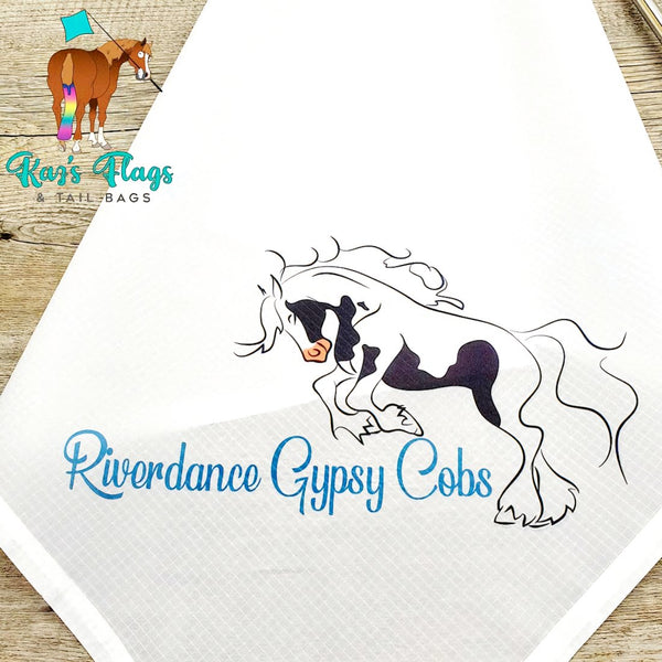  logo flag and stick combo of Riverdance Gypsy cobs