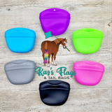 Silicone treat bag for horses at Kaz's Flags and Tail Bags