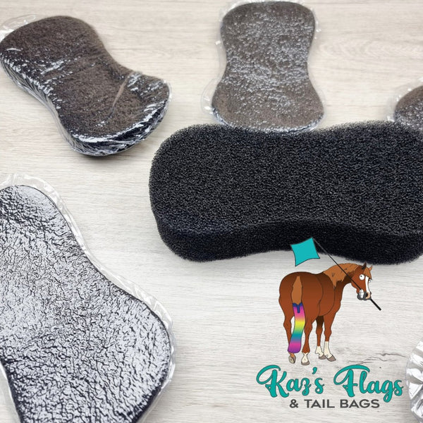 Washing horses scrubber sponge in black