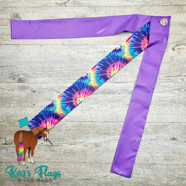 Purple and Hippy Trippy coloured strippy flag