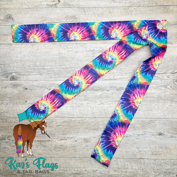 Strippy Style Flag from Kaz's Flags and Tail Bags Tie Dyed print