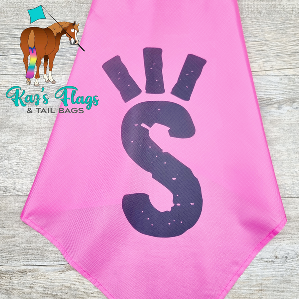 Sundance Horsemanship Pink logo Flag by Kaz's Flags