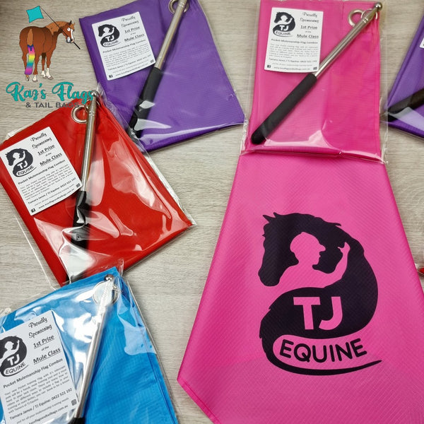 TJ Equine Horse Training Flags with logo