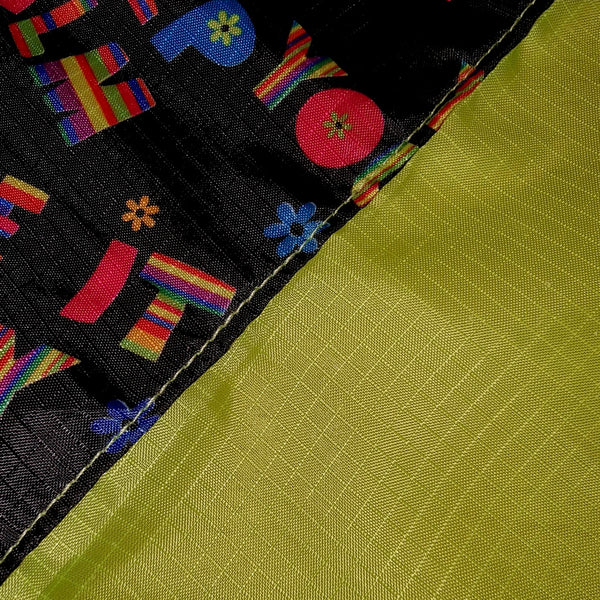Close-up of Vivid Vibes and Lime green Fusion Flag