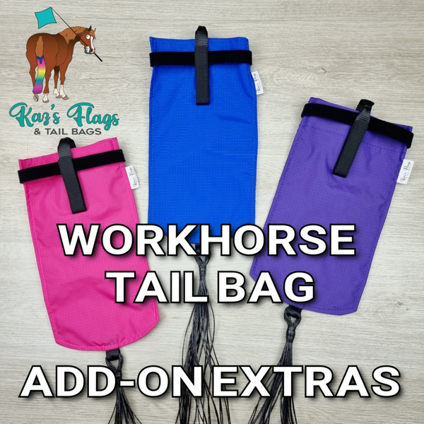 Work horse tail bag liners and extra fringe