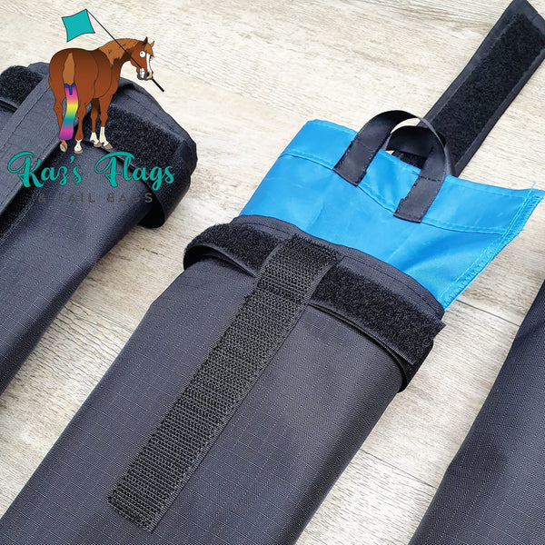 Black standard tail bags with a liner inside one