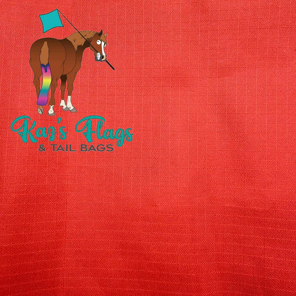 red equine tail bag
