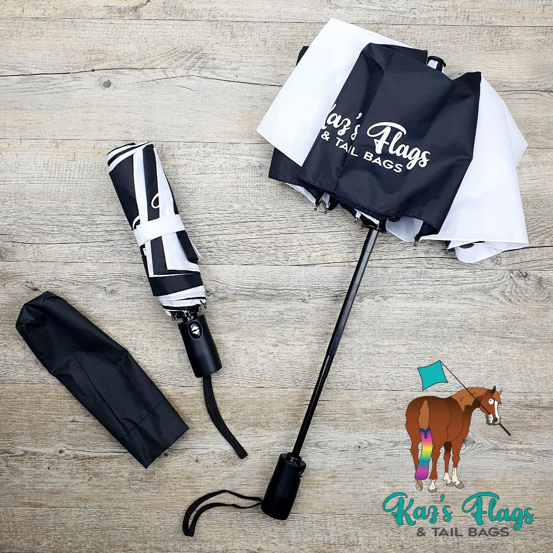 Auto umbrella for training horses