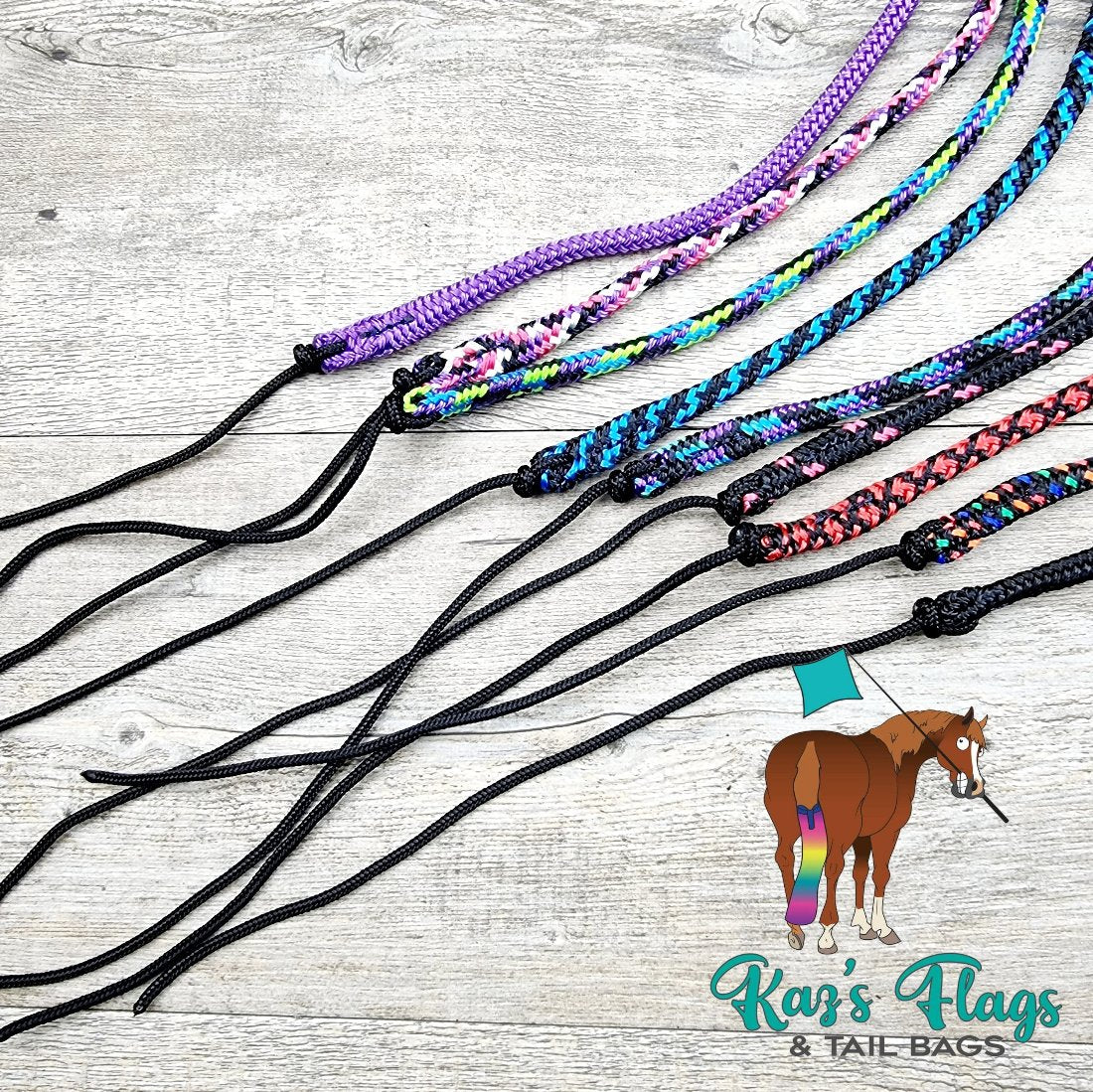 Horse whip strings different colours