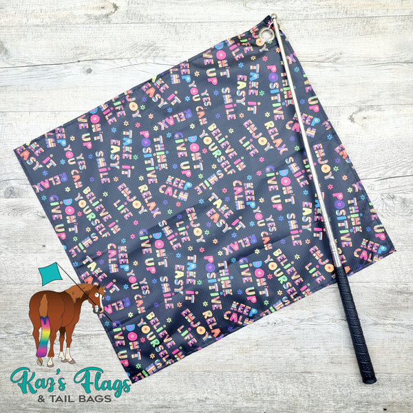 Printed horse flag and collapsible pole