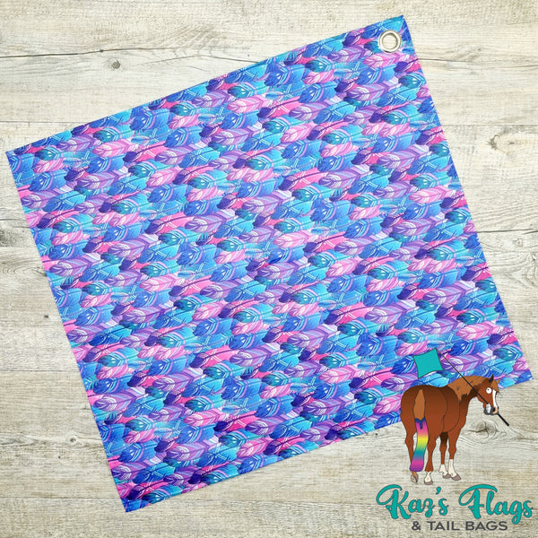 Horse training flag and feather print