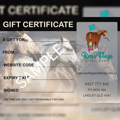 Horse gift certificate