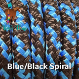 Training whip string blue black spiral