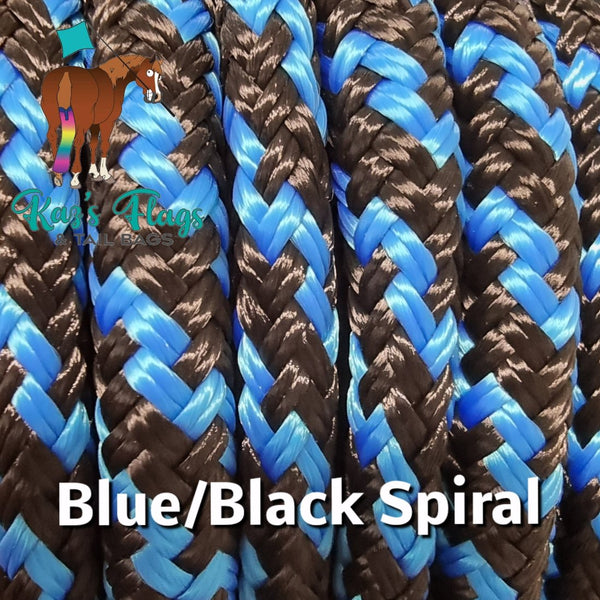 Training whip string blue black spiral