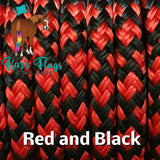 Training horses string colour black and red lattice