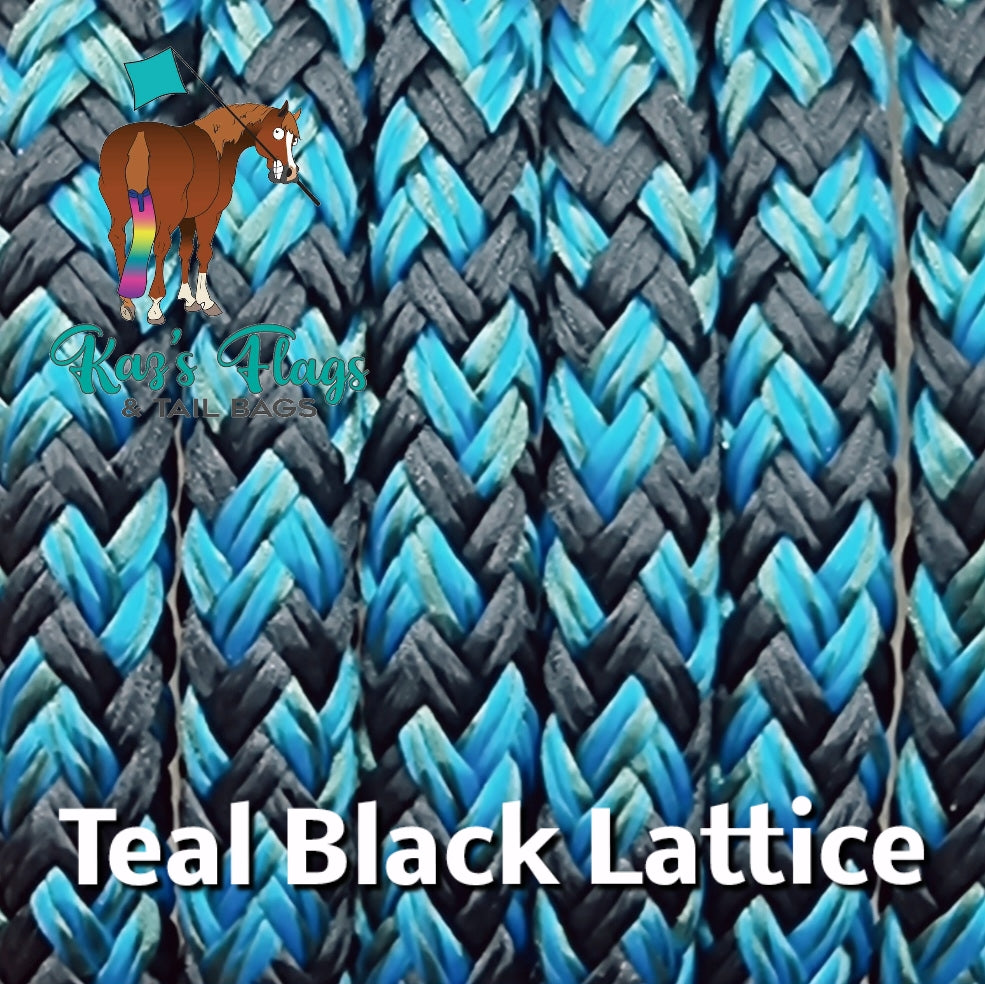 teal and black lattice colour