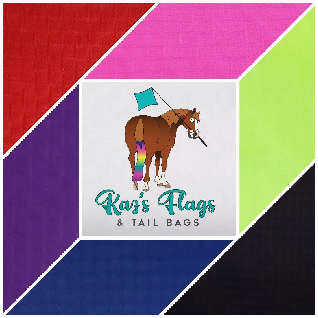 sample colour swatch of lightweight material for horse training flags